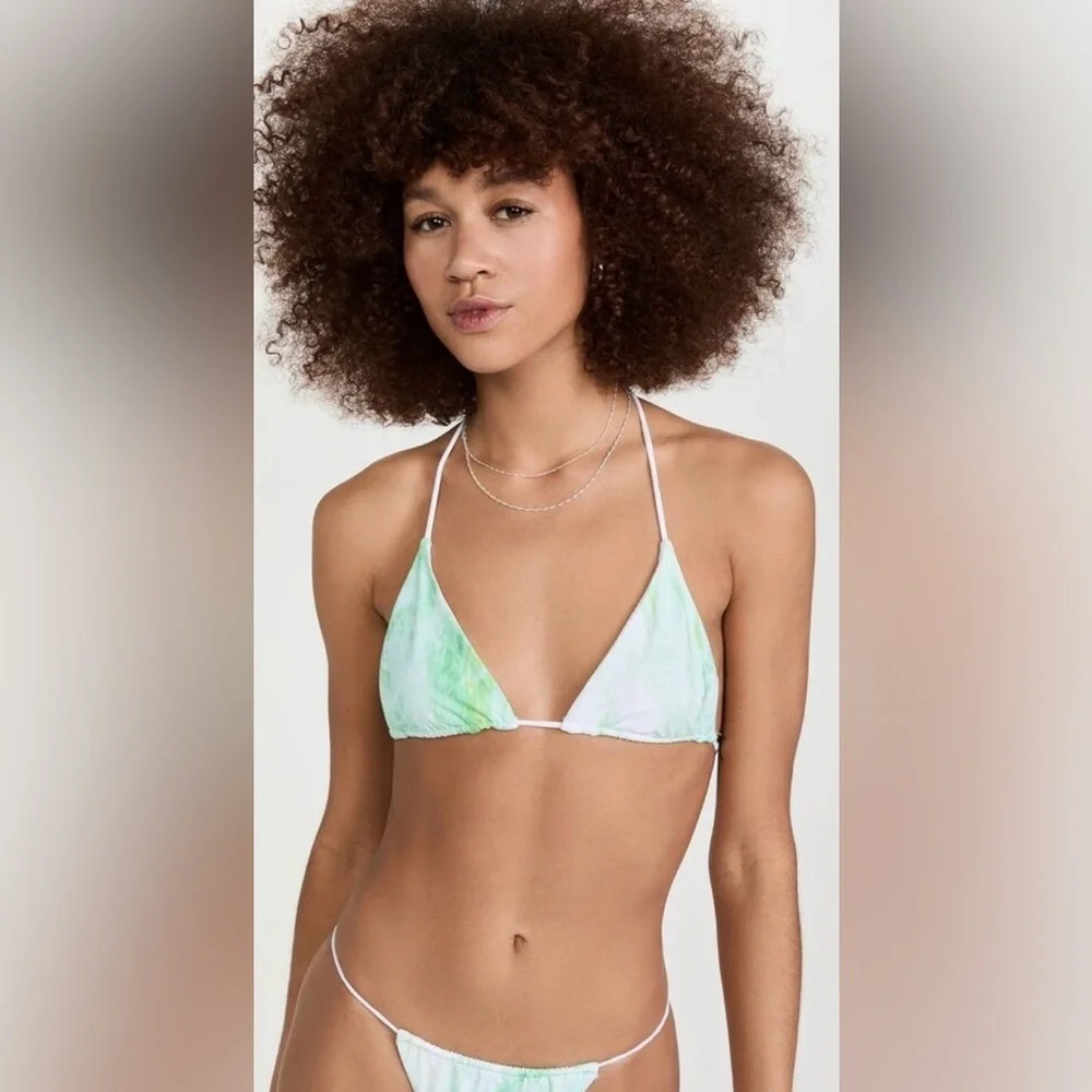 New. Good American green‎ marble bikini. M-top/L-bottom . Retails $99